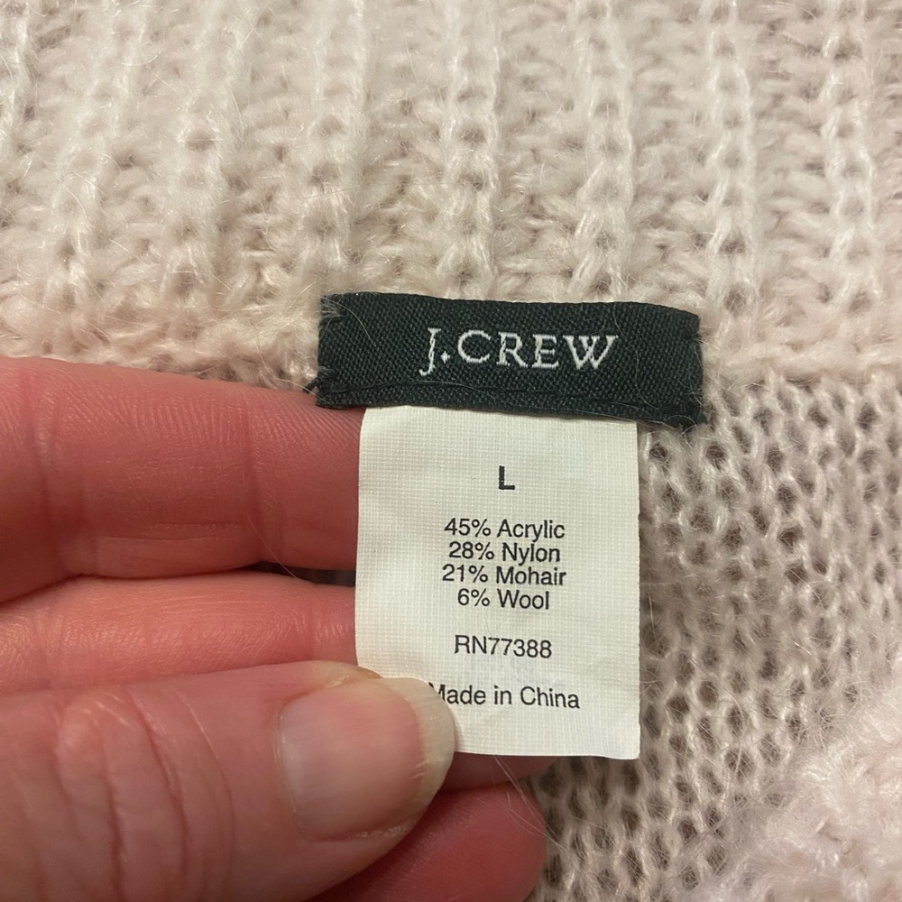 J. Crew Pale Shawl-Collar Knit Mohair/Wool Sweater - Picture 4 of 5